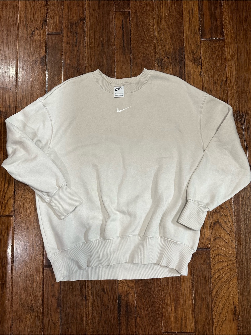 Nike Men's Cream Swoosh Crewneck Sweatshirt Size M